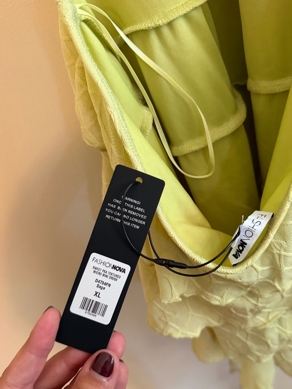 Fashion Nova Lime Green Ruffled Tiered Backless Mini Dress - Picture 7 of 7